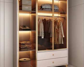 Tủ quần áo cánh kính cửa mở gỗ MDF hiện đại QA130